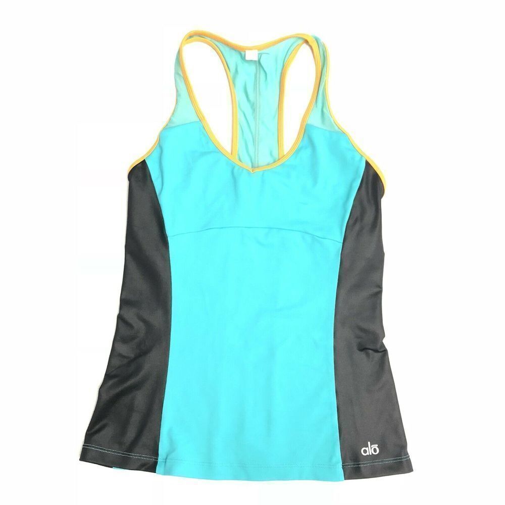 Alo Yoga Racerback Tank Built-In-Bra V-Neck EUC